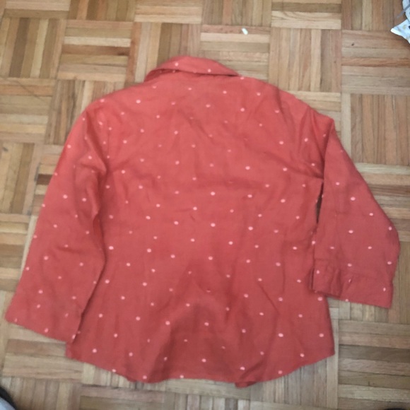 TWEEDS Salmon 100% Linen women’s 3/4 Sleeves Top  blouse Sz M - Picture 3 of 7